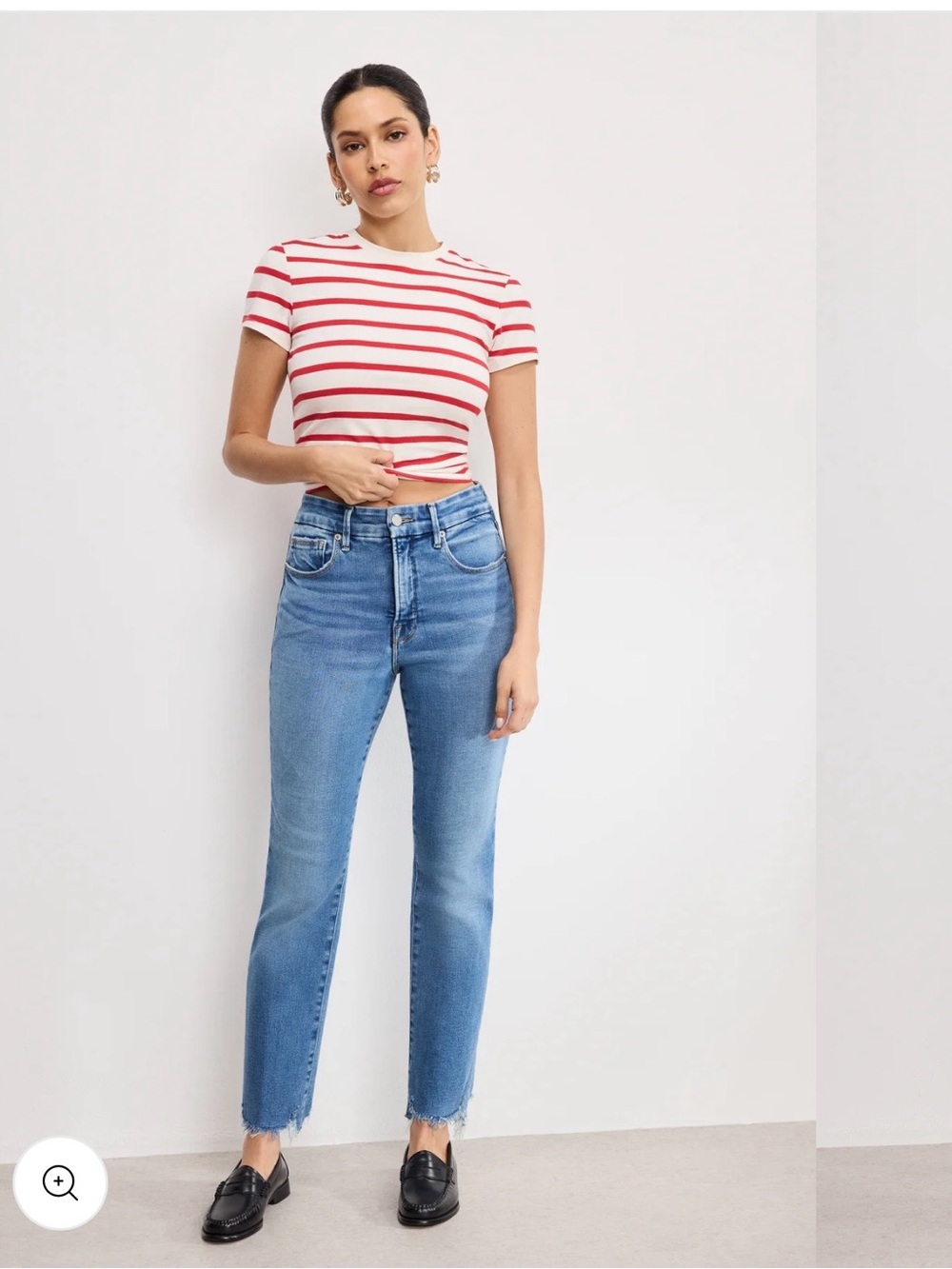 Good American Soft Tech Good Legs Straight Jeans 0/25